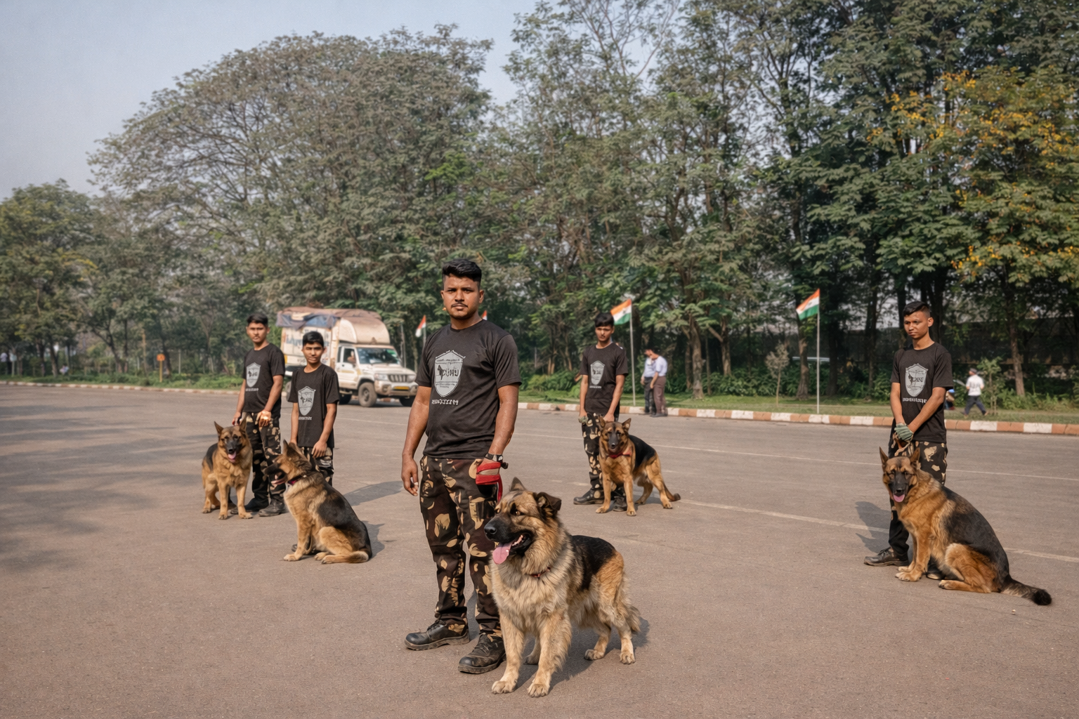 Children learning safe dog interaction and canine education in Bangalore